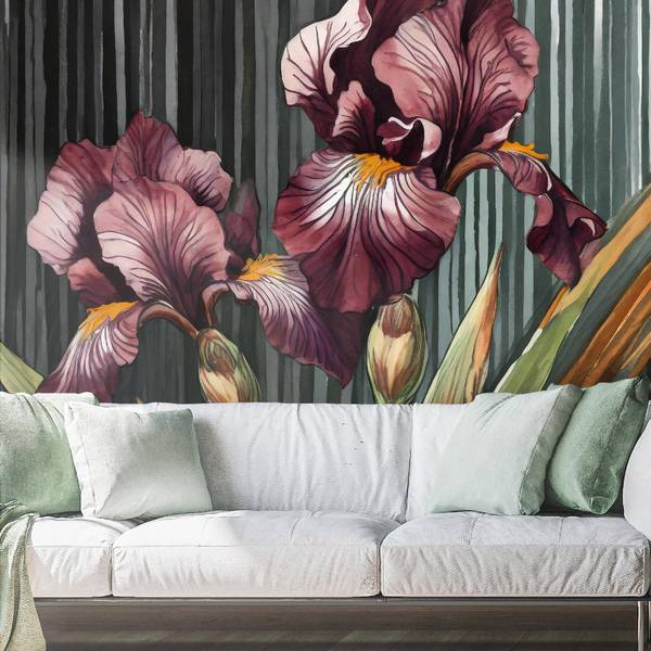Fotobehang bloemen abstractie 200 x 140 cm