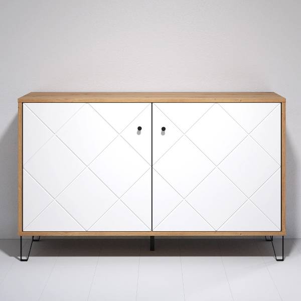 Buffet TOUCH Imitation chêne artisan / Blanc