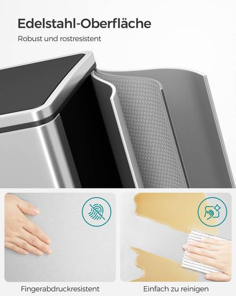 Poubelle Montevideo Bhopal Argenté