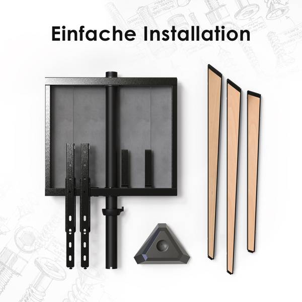 TV Ständer im Staffelei Design Braun - Metall - Massivholz - 52 x 134 x 94 cm