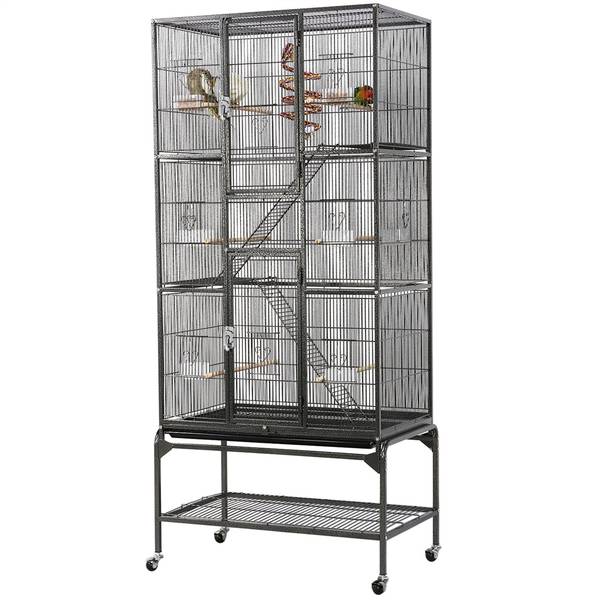 Vogelkäfig ARE70 Schwarz - Metall - 81 x 176 x 47 cm