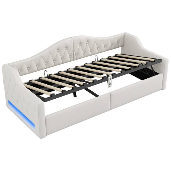Schlafsofa Frieda mit Bettfunktion Beige - 98 x 214 cm