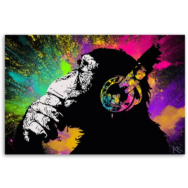 Wandbild banksy affe 60 x 40 cm