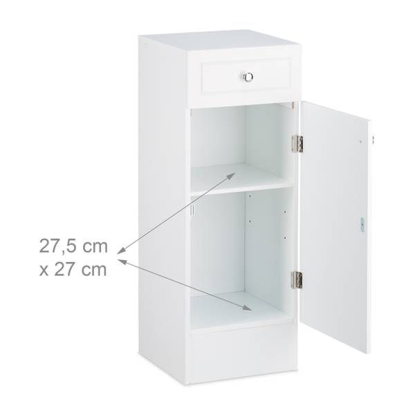 Weißer Badschrank Silber - Weiß - Holzwerkstoff - 31 x 80 x 31 cm