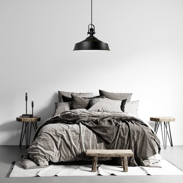 Pendelleuchte Belora Schwarz - Metall - 40 x 33 x 40 cm