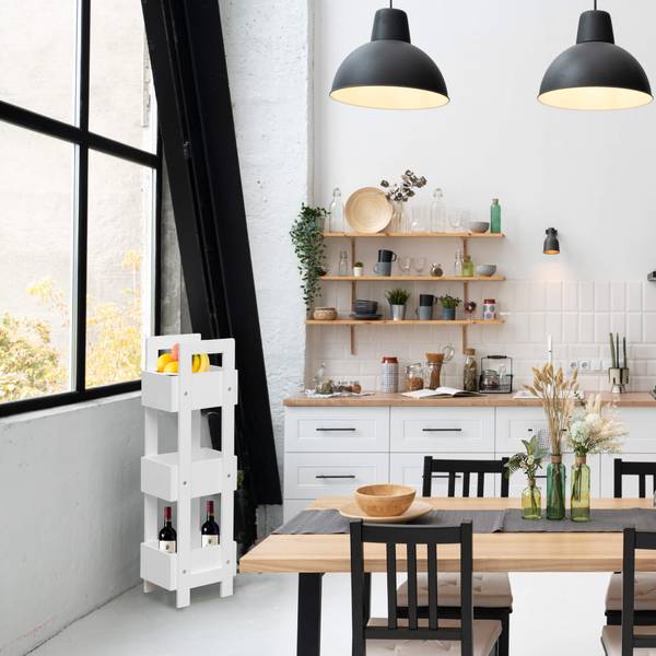 Open kast Papalot wit - deels massief hout - 20 x 88 x 28 cm