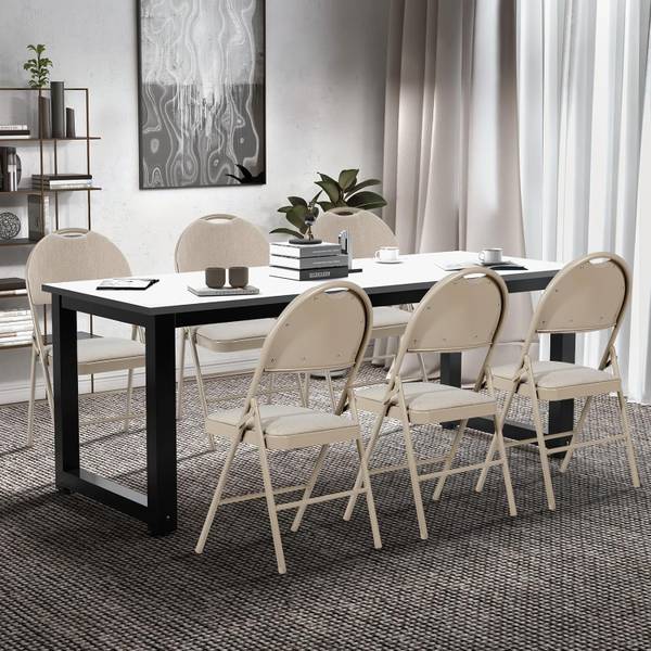Klapstoelen TI76388(set van 4) beige - metaal - 50 x 89 x 47 cm