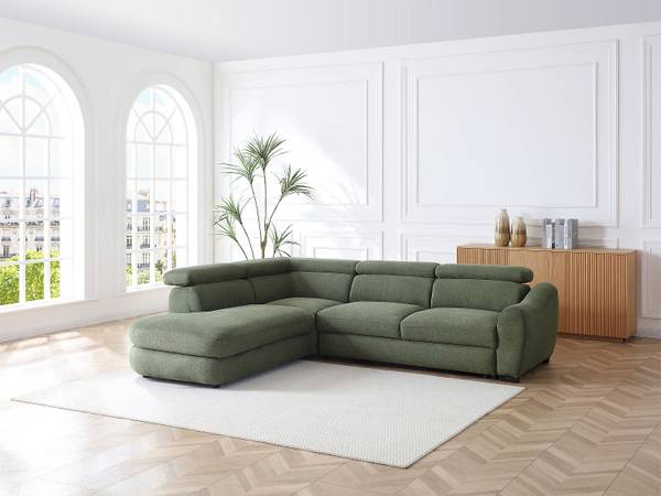 Schlafsofa BESEMA Grün - Textil - 226 x 75 x 272 cm