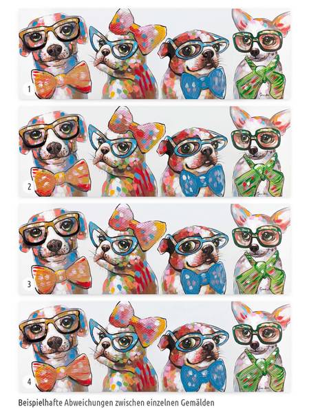 Tableau peint à la main Chiens Portraits Coton - 120 x 40 x 4 cm