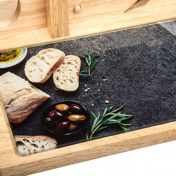 Holzbrett mit Hobel Massivholz - 29 x 9 x 26 cm
