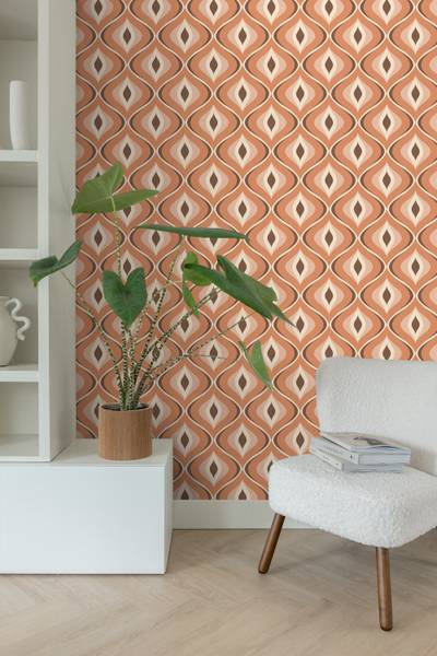 Tapete 130986 Orange - 53 x 1005 x 1005 cm