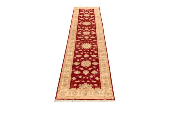 Loper Vloerkleed Ziegler XXXVII rood - wol - 62 x 1 x 306 cm