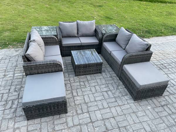 Gartenmöbel im Freien M(8er-Set) Grau - Webstoff - 124 x 79 x 67 cm