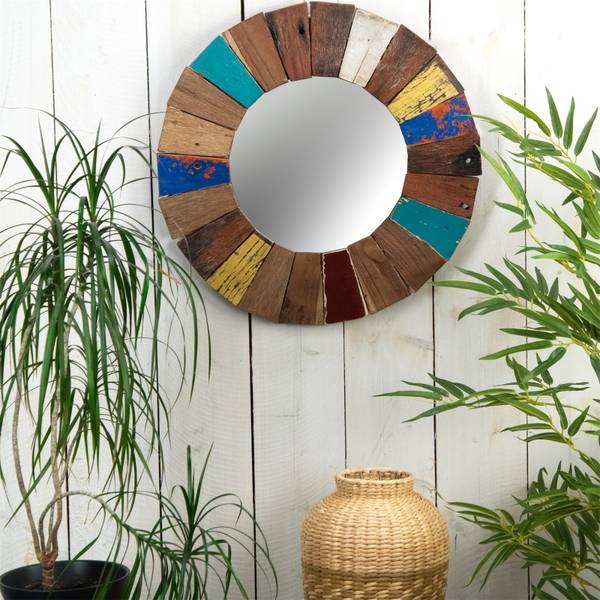 Wandspiegel Poppy Massivholz - 50 x 50 x 3 cm