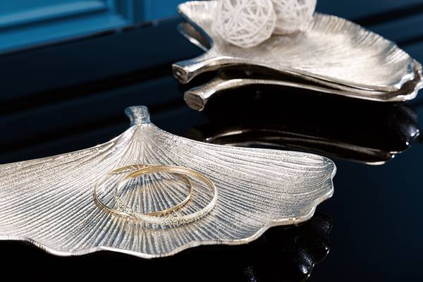 Schalen GINKGO  3er Set Silber