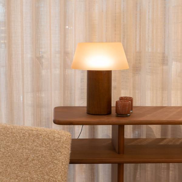 Tischlampe VANCOUVER Braun - Holz teilmassiv - 28 x 34 x 28 cm
