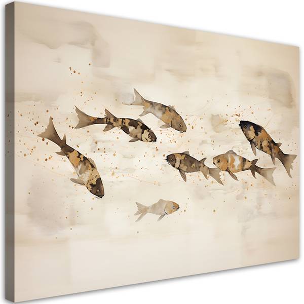 Wandbild koi-fische 100 x 70 cm