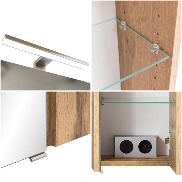 Badmöbel-Set VASTO-03-31 5er-Set Grau - Holzwerkstoff - 245 x 200 x 35 cm