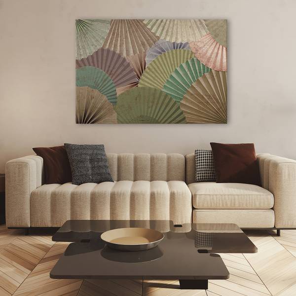 Tableau déco éventails simples 120 x 80 cm