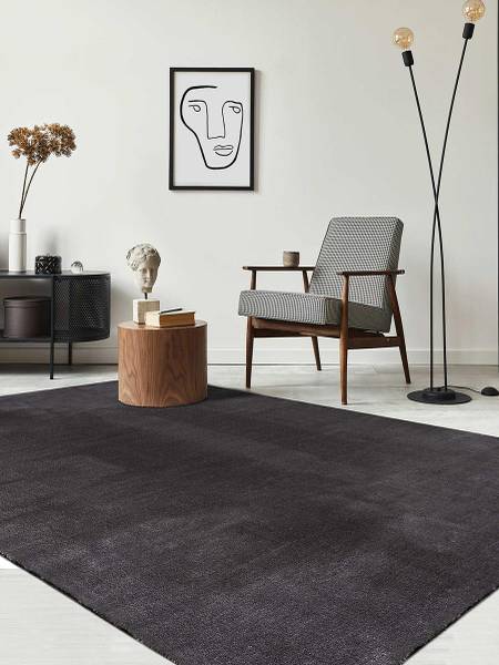 Teppich Relax waschbar Anti-Rutsch Anthrazit - 240 x 340 cm