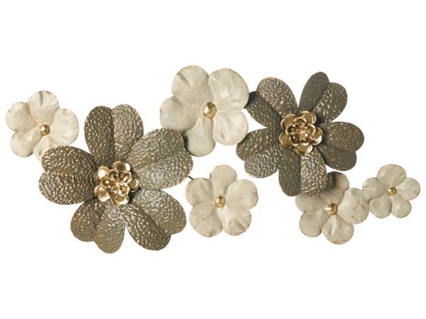 Wandobjekt LANTHANUM Beige - Gold - Grau - Metall - 91 x 52 x 7 cm