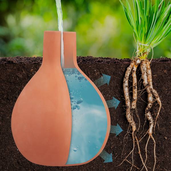 Ollas d'arrosage1,5 l, Set de 2 Marron - Céramique - 15 x 20 x 15 cm