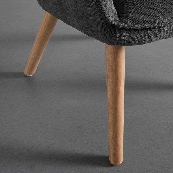 Ohrensessel NATALIE Grau - Metall - Massivholz - Textil - 64 x 99 x 68 cm