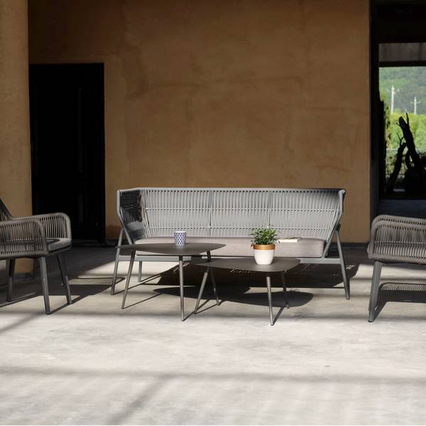 Couchtisch-Set Aymavilles 2-tlg. Grau - Stahl - 58 x 46 x 56 cm