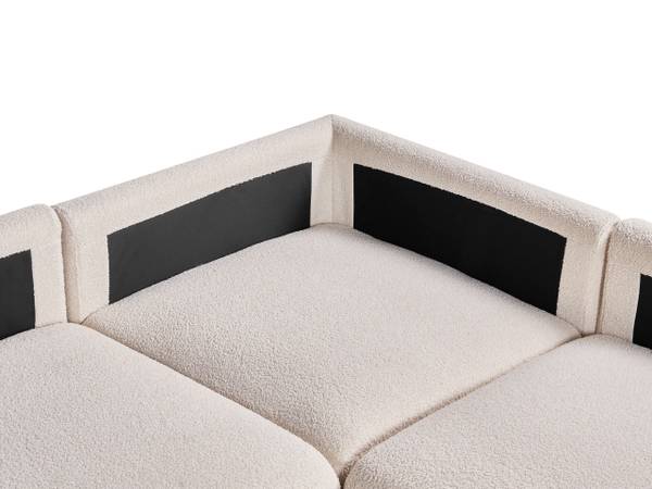 Modulaire bank MESNALI 8-delig zwart - wit - 346 x 268 cm