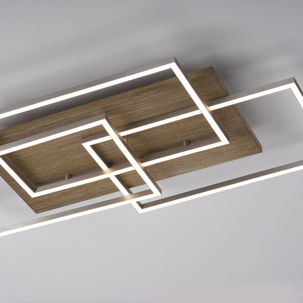 Deckenlampe Rahmen Holz Braun - Metall - 40 x 6 x 72 cm