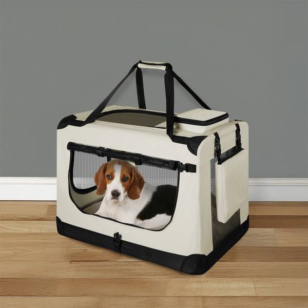 Hundetransportbox Lassie mit Trinknapf Beige - 50 x 52 x 70 cm