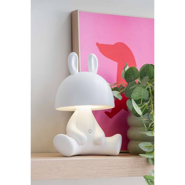 Tischleuchte Bunny Weiß - Kunstharz - 17 x 27 x 22 cm