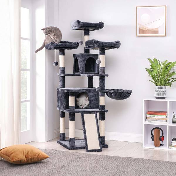 Kattenboom Gaborone grijs - plaatmateriaal op houtbasis - 50 x 168 x 54 cm