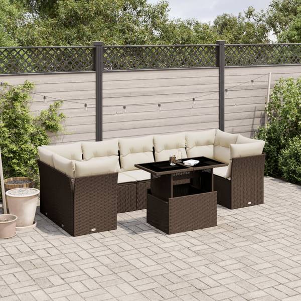 Garten-Lounge-Set 3036644-2 8-teilig Braun - Polyrattan - 62 x 69 x 62 cm