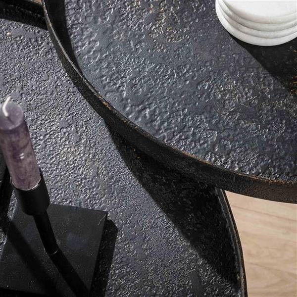 Couchtisch Metallic 2er-Set Grau - Metall - 76 x 40 x 76 cm