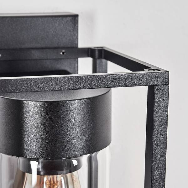 Außenwandleuchte Laterza Schwarz - Durchsichtig