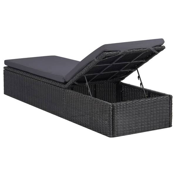 Chaise longue 3003752 Noir - Acier - 60 x 84 x 198 cm