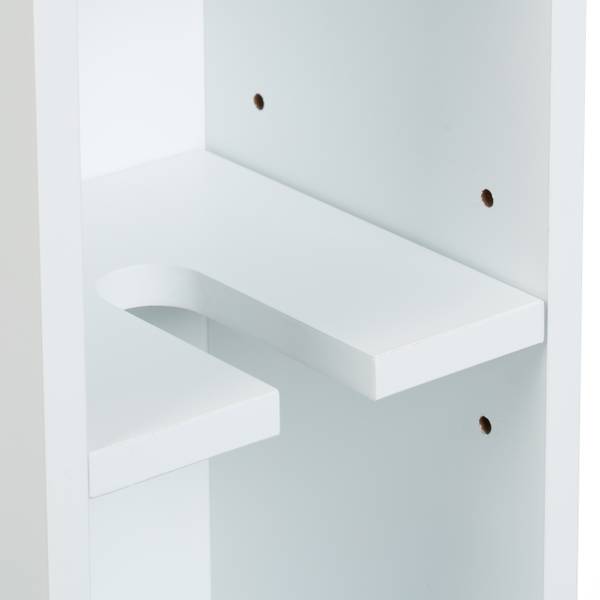 Badkamerkast smal met wielen bruin - wit - bamboe - plaatmateriaal op houtbasis - kunststof - 17 x 79 x 75 cm