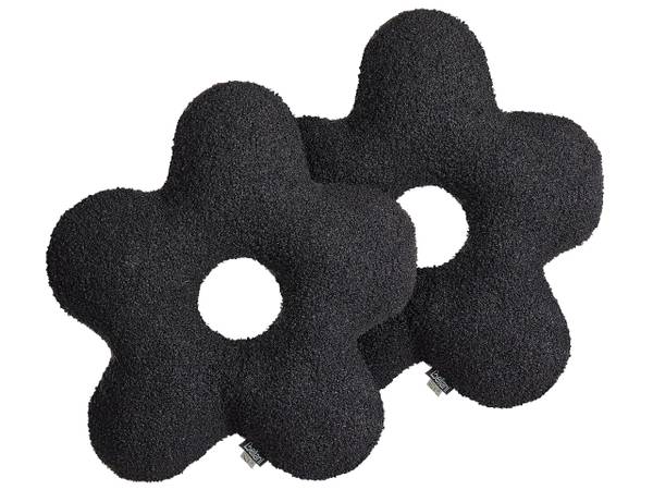 Dekokissen CAMPONULA 2-tlg Schwarz - Naturfaser - 40 x 5 x 40 cm
