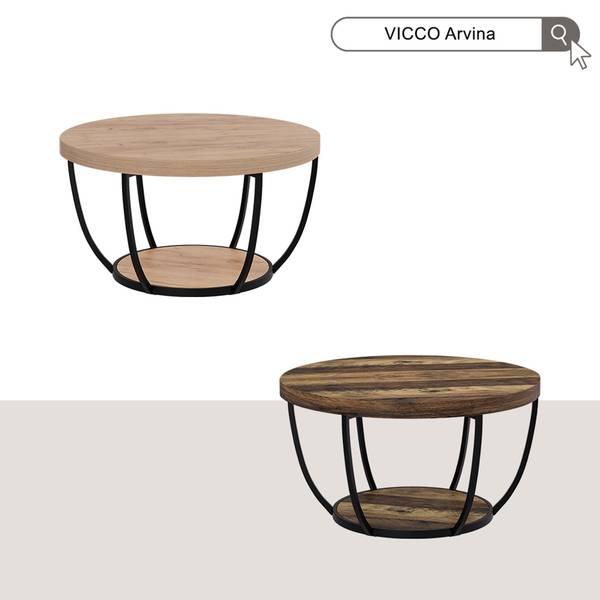 Table basse Arvina 56649 Marron - Bois manufacturé - 80 x 44 x 80 cm