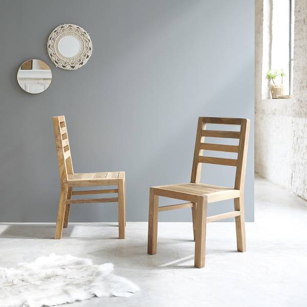 Stuhl CARGO Beige - Massivholz - 48 x 94 x 50 cm