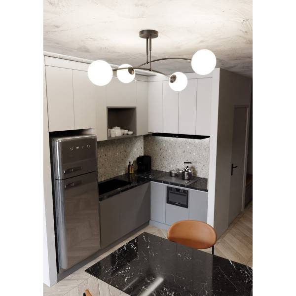 Pendelleuchte VK86818473 Schwarz - Stahl - 60 x 30 x 60 cm