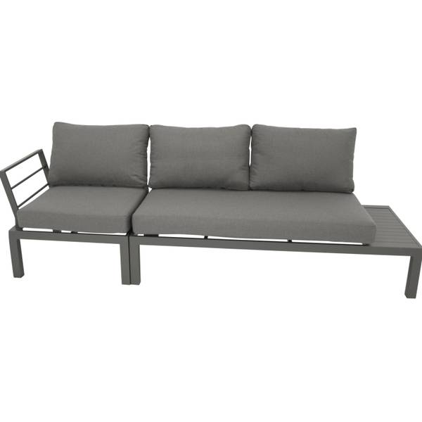 Loungeset ROVIGNO 2-teilig Grau - Webstoff - Aluminium - 234 x 82 x 76 cm