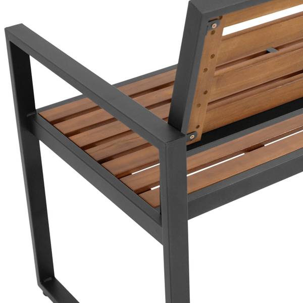 Gartenbank RAGUSA Braun - Grau - Akazie - Stahl - 123 x 88 x 62 cm