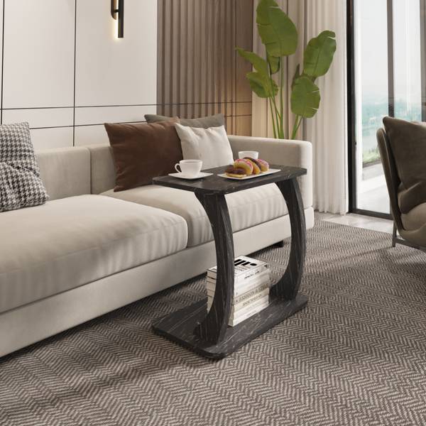 Table d’appoint Stattela Imitation marbre noir