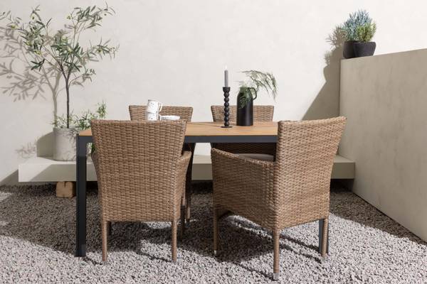 Gartenset Break 5-teilig Braun - Metall - 90 x 74 x 150 cm
