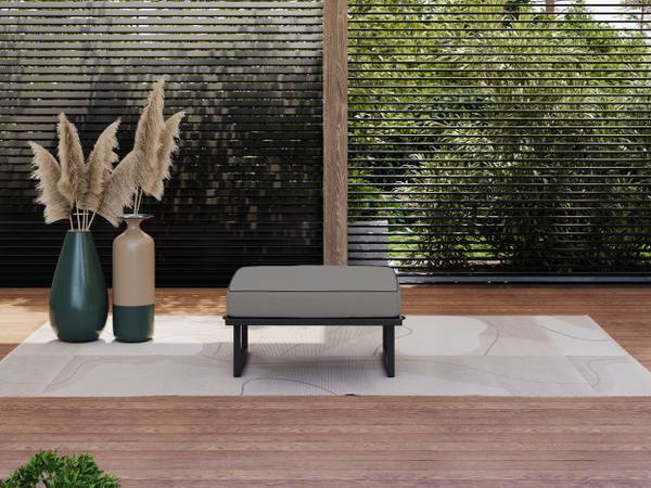 Garten-Sitzhocker ELBA Grau