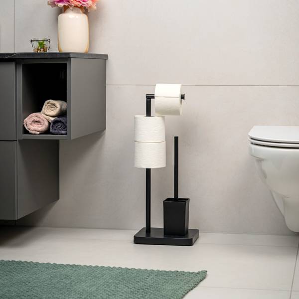 Toilettenständer 91145 Schwarz - Metall - 18 x 57 x 23 cm