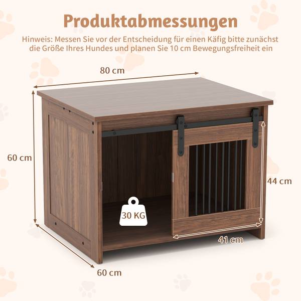 Hundehütte BG32201 Braun - Holzwerkstoff - 60 x 60 x 80 cm
