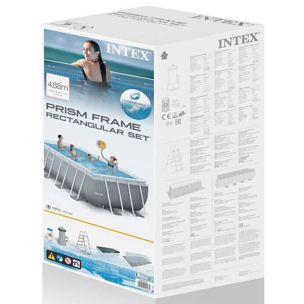 Aufstellpool 3202761 Grau - Metall - 244 x 107 x 488 cm